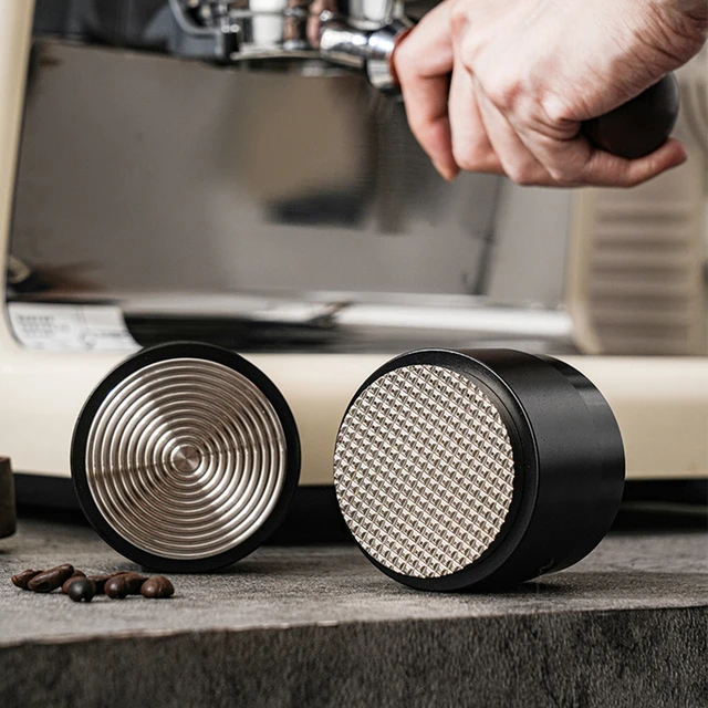 Herramienta de distribución de café Espresso, distribuidor de café,  nivelador de 51mm/53mm/58mm, tres laderas anguladas, Tamper de palma  ajustable para portafiltro - AliExpress
