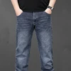 Oversized Men's Denim Jeans Fashion Label High Quality Brand Elastic Loose Fitting Fashionable Large Size 6XL 7XL 8XL Pants Male 6