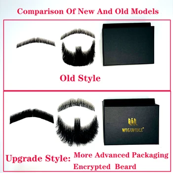 Barba finta fatta a mano con capelli umani per uomo, baffi per trucco cinematografico e televisivo, capelli sintetici finti, accessori per cosplay e feste