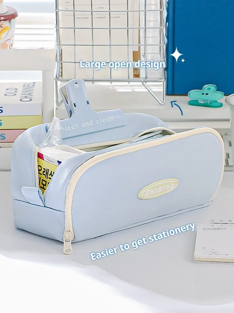 Learning Pencil Case Multi-layer Large Capacity Pencil Case Fashionable Simple and Practical Stationery Bag Storage Bag