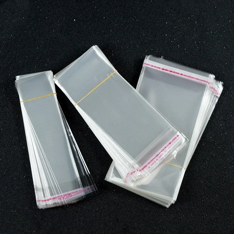 100Pcs Transparent Self-sealing Bag Jewelry Accessories Candy OPP Self-adhesive Packaging Resealable Gift Cookie Packaging