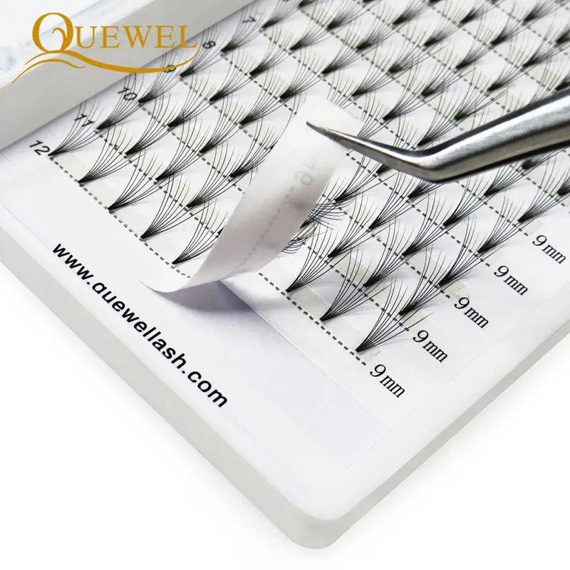 Quewel Eyelash Premade Volume Fans 8D 6D 5D 4D 3D Faux Mink Lashes Extension Short Stem False Volume Eyelash 0.07/0.10mm Lashes gahamaca lashes premade wide fans 2d 3d 4d 5d 6d short stem individual russian volume eyelash extensions faux mink makeup tool