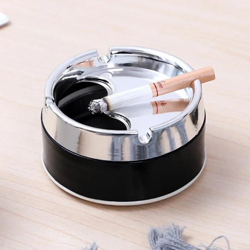 Stainless Steel+PP Round Windproof Ashtray with 360&deg; Rotating Lid for Home Office Living Room Decoration Men Sealing Ashtrays Portable Ashtray Cigarettes Ashtray Silicone Ashtray Stainless Steel Ashtray Metal Ashtray Air Purifier Ashtray Wood Ashtray Ceramic Ashtray