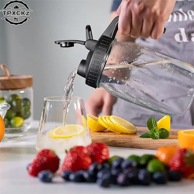 Reusable Mason Jar Lids Cover Drinking Bottle Lid With Pour Holes Wide Mouth Jar Cap Leak-proof Bottle Cover Kitchen Gadgets