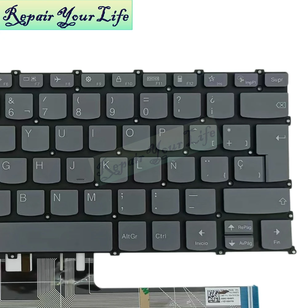 Teclado Retroiluminado para Laptop Lenovo Reino Unido Espanhol Pt-br Brasil Flex 514iil05 14are05 14alc05 14itl05 Ideapad 81x1 81x2 82hs Pr4sb - Imagem 2