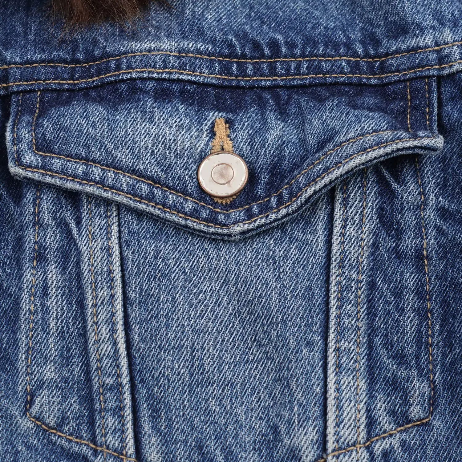 Women's Faux Fur Collar Denim Short Jacket Female Single Breasted High Waisted Long Sleeved Autumn Winter Warm Jacket Streetwear