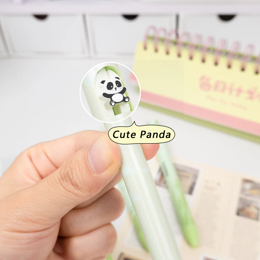 4 Pcs/Set Panda Design Gel Pens 0.5mm Fine Point Smooth Writing Quick-Dry Black Ink Pen for School Office Writing Stationery