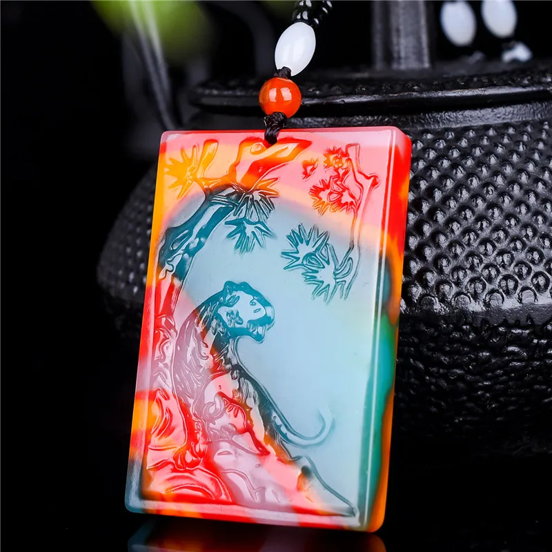 

Natural Color Hand Carved Tiger Jade Pendant Fashion Boutique Jewelry Men's and Women's Zodiac Tiger Necklace Gift Accessories