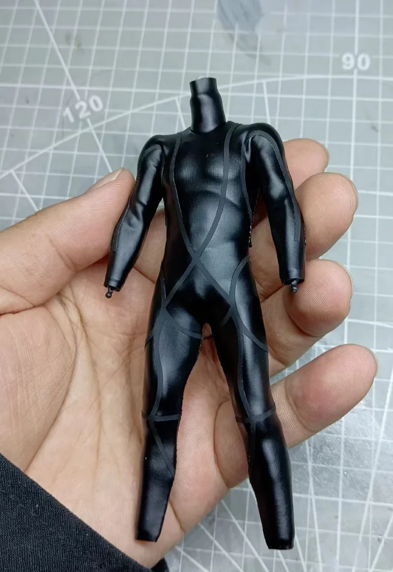 1/12 Scale Black Tight Patterned Jumpsuit Model for 6'' Shf(no Body)