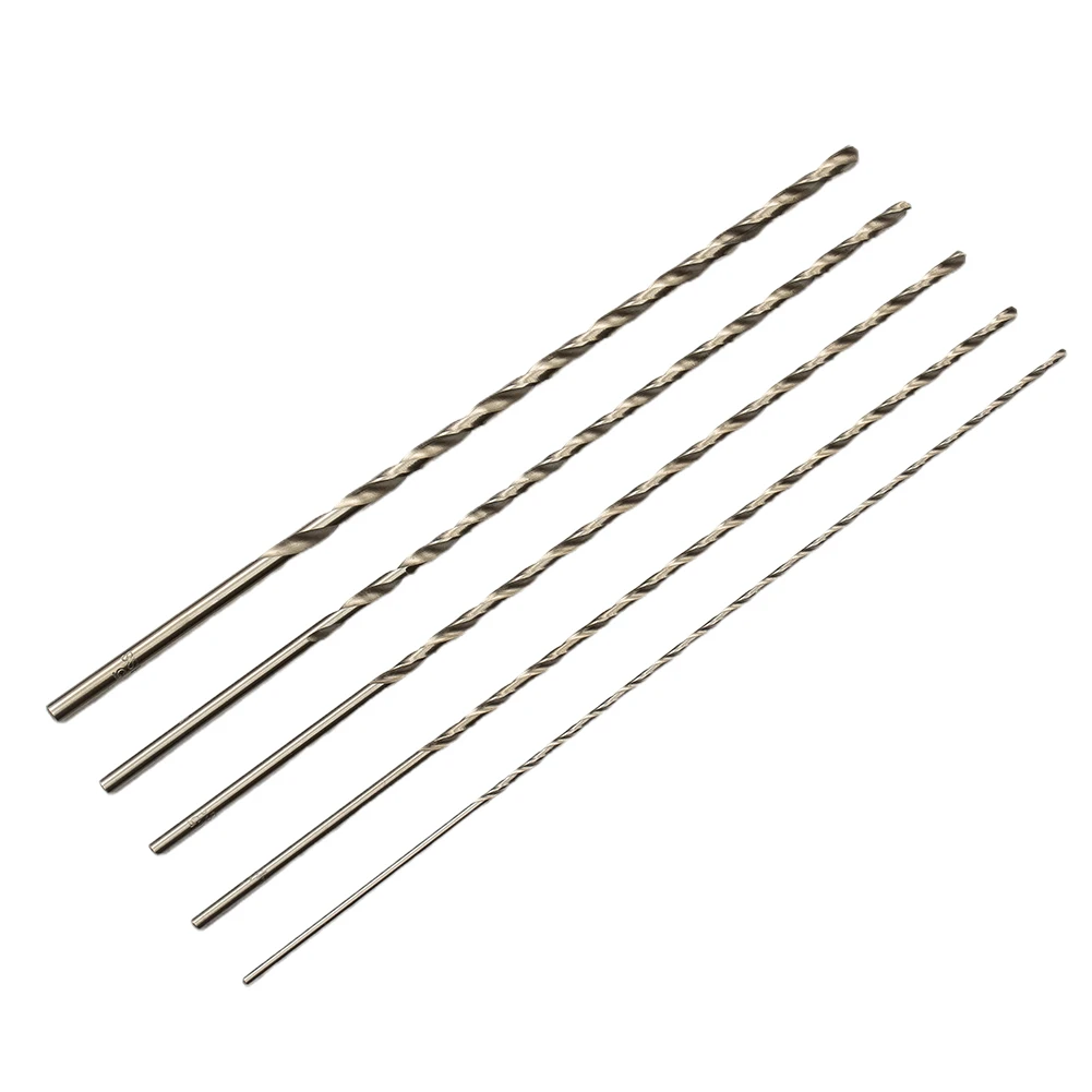 5pcs 2/3/3.5/4/5mm HSS 200mm Extra Long HSS Drill Bits Set Tool Metal Drilling Power Tools For Steel Aluminum Copper Wood