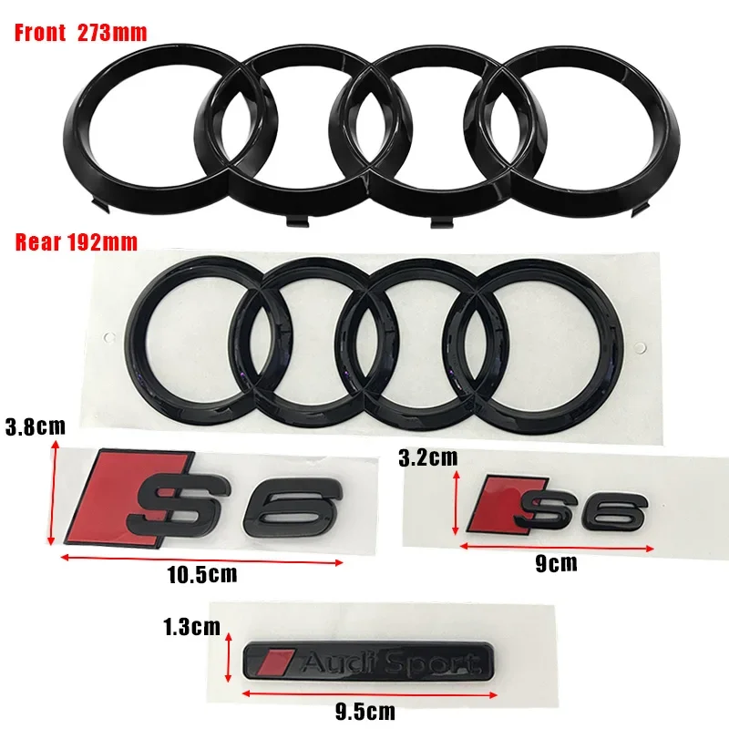 Glossy Black Hood & Trunk Emblem Badge Stickers - Car Styling Accessories