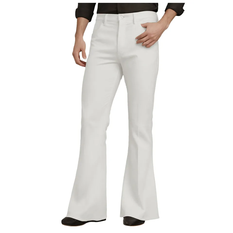 Men's Vintage Disco Flared Stretchy Trousers