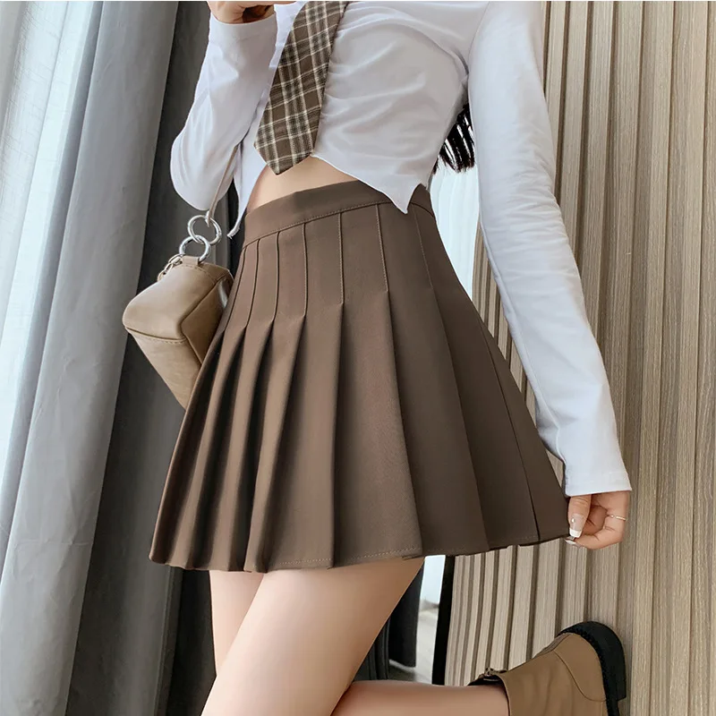 2023 new Summer High Waist Skirts Womens Sexy Mini Skirts Vintage Pleated Skirt Korean Tennis Skirts Short White Black summer high waist pleated mini skirt pink pleated satin women s fashion slim waist casual tennis school vacation