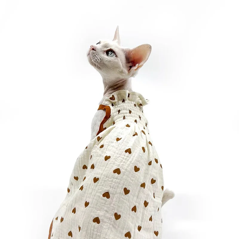 

Sphinx Devon Rex Dress, Cute Cotton Breathable Vest, Kitten Outfits, Sphynx Cat Costume, Hairless Cat Clothing