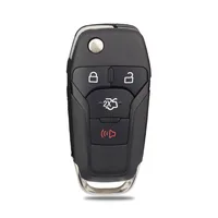 เปลือกกุญแจรีโมทรถยนต์แบบพับได้ 2/3/4 ปุ่ม สำหรับ Ford Focus Fusion Mondeo Kuka Mk2 Mk7 F-150 Explorer Ranger  ใบมีดเปล่า HU101 แบบยังไม่ได้ตัด 4