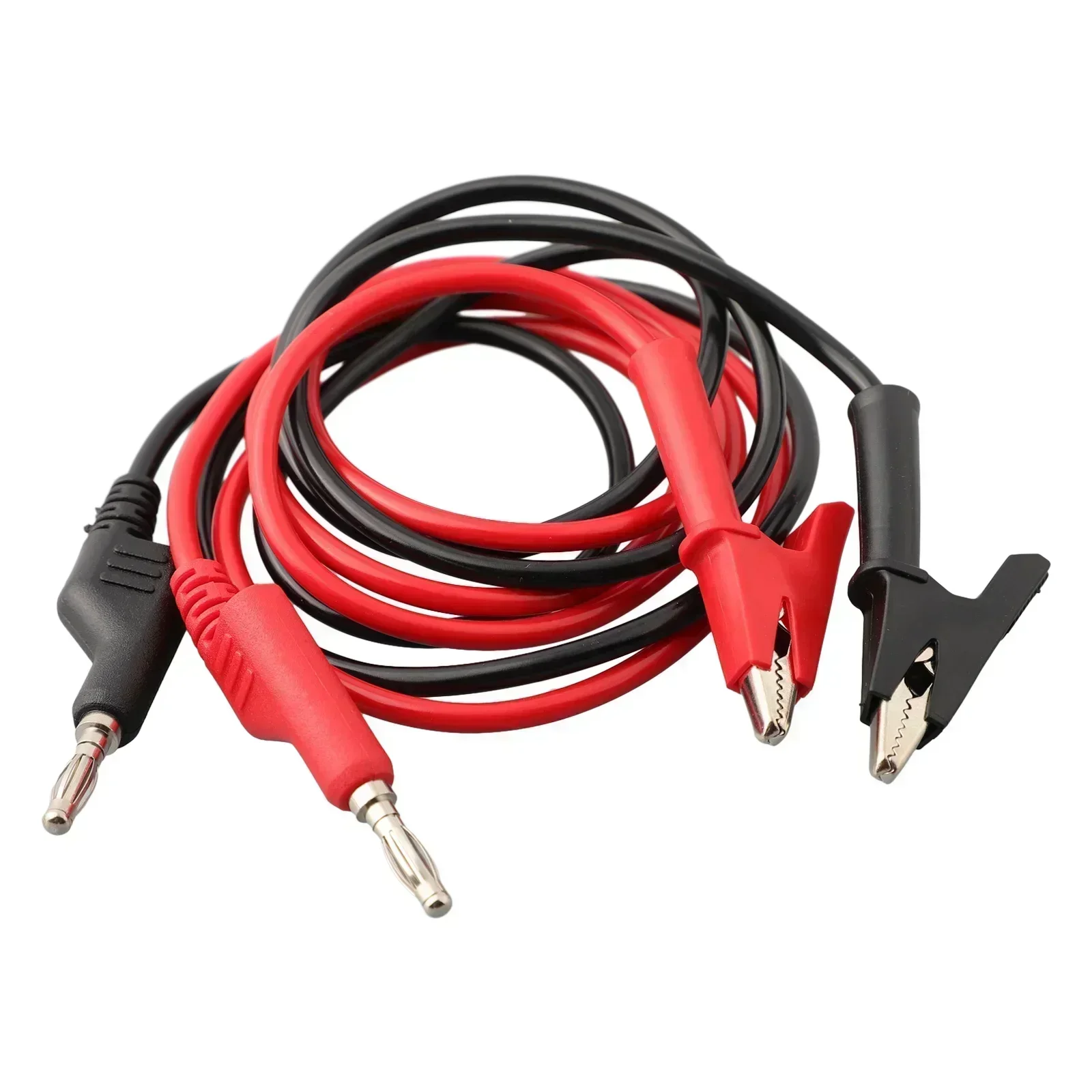 Alligator Clips Test Probes Test Leads 2pcs Cable 4mm Banana Plug To Crocodile Clip Test Leads 1M Cable Power Tools Silicone Banana Plug Accessories