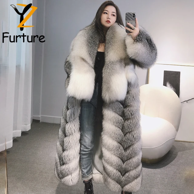 110cm Length Natural Fur Coat Genuine Fox Fur Diagonal Stripes Coats With  Laper Collar 2022 Winter Fashion Luxurious Women Coat - AliExpress