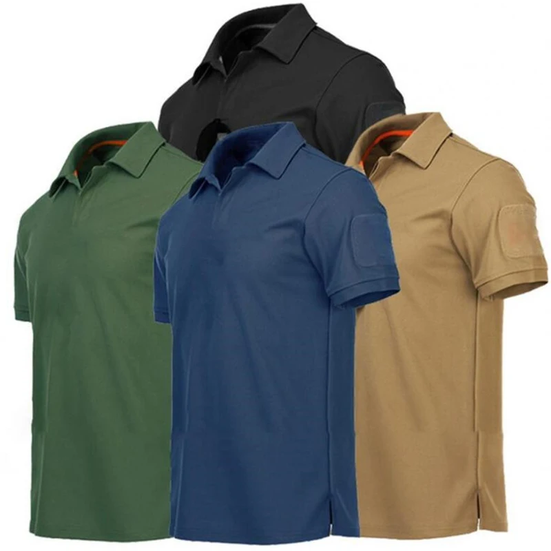 Sport T Shirt Outdoor Tactical T-Shirts Sports Breathable Hiking Summer Quick Dry T Shirts Hunting Camping 4XL Lapel Polos Sports Clothing sport t shirt