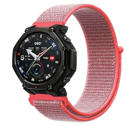 Versatile Nylon Loop Strap - Breathable & Stylish 20mm/22mm Band - Width 22mm (Brilliant pink)
