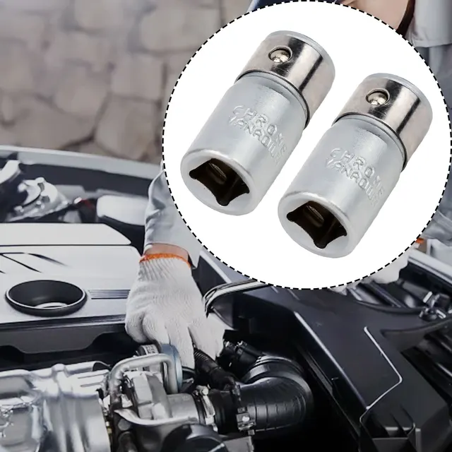 Reliable and Sturdy Socket Bits Converter Screwdriver Holder 2PCS 14 Square Drive to 14 Hex Shank for Heavy Duty Work 3