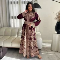 Ramdan Eid Print Jalabiya Muslim Women Zipper Long Dress Robe Dubai Abaya Outfits Kaftan Ethnic Islam Clothing Caftan Dresses