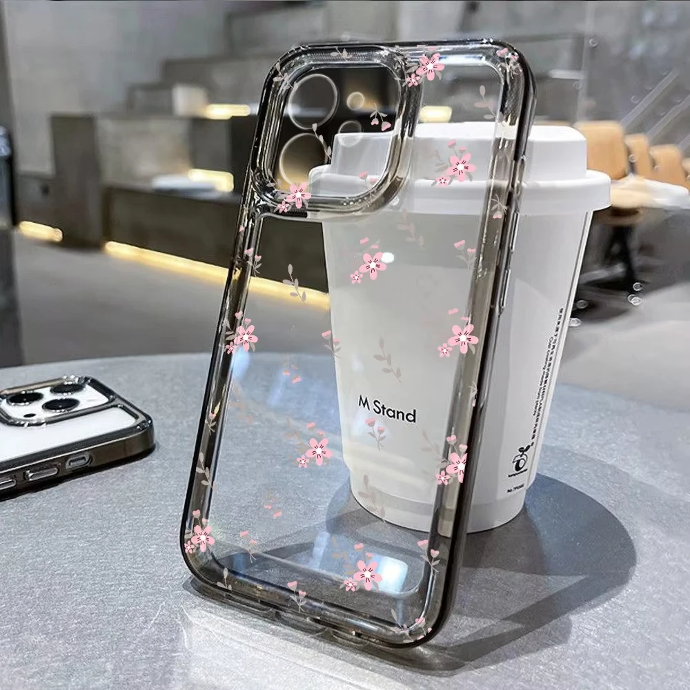 Aesthetic Transparent Floral Phone Case Cover