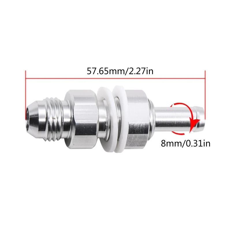 Heavy Duty Aluminum 6AN Male Flare Bulkhead To 5/16 Hose Barb Fuel for Tank Fitting High Performance Quick Connector Ada