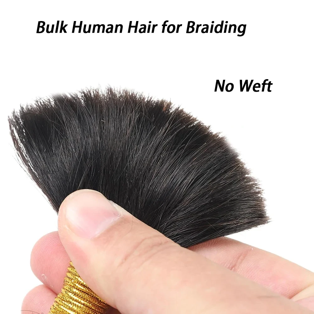100% Human Hair Bundles For Braiding Deep Wave Virgin Hair Extensions Natural Color Braids No Weft Bulk Extension For Women