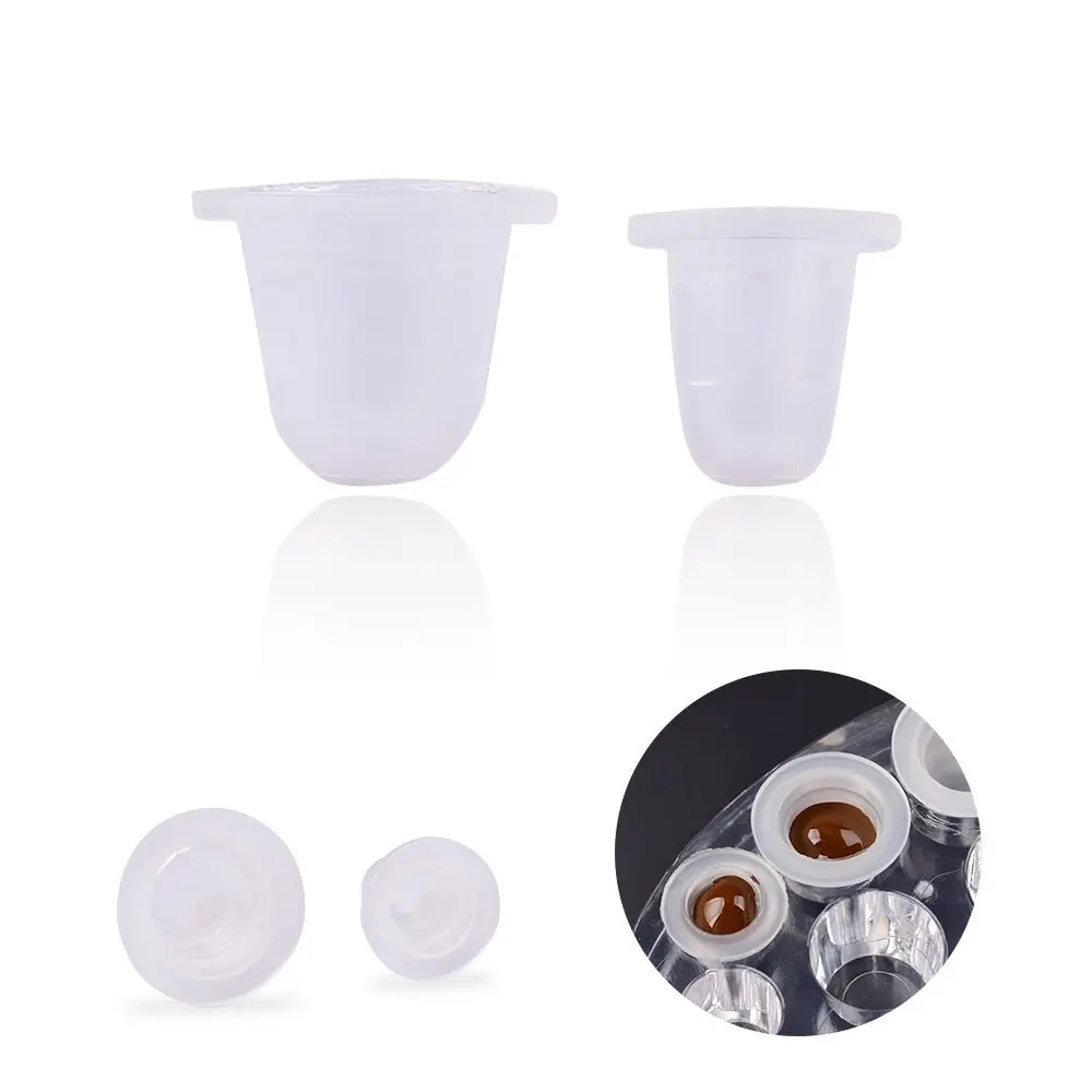 DJBS 1000PCS Disposable Tattoo Silicone Ink Cup Permanent Makeup Pigment Clear Holder Container Cap Tattoo Accessories Tool silicone cup painting pouring supply painting pigment cup painting pouring container