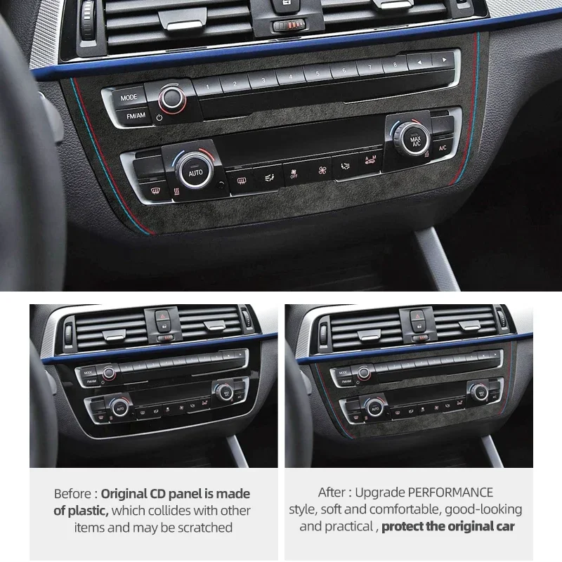 For BMW F20 F22 M235i 228i 220i 218i 2011-Car Air Conditioner CD Panel Cover Italy Suede Trim Tuning Accessories Betterhumz