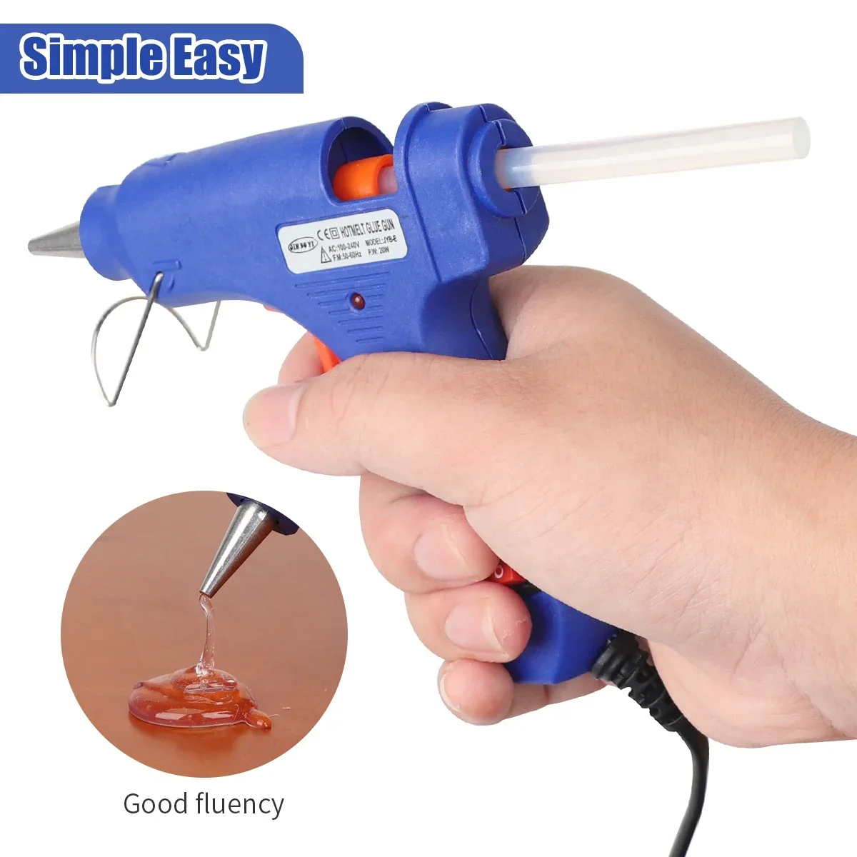 Hot Melt Glue Gun Hot Glue Gun 20W DIY Mini Household Industrial Guns Heat Temperature Thermo EU Electric Repair Tool Use 7mm Glue Sticks