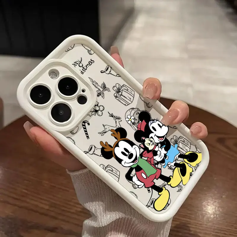 thumbnail image 1 of Funda de teléfono para iPhone 16, 15, 14, 13, 12 Mini, 11 Pro Max, 16 Plus, X, 15Pro, Mickey, Minnie Mouse, Navidad, cubierta a prueba de golpes, 1 of 5