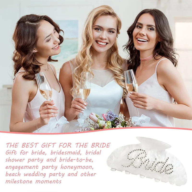 Braut-Haarspangen mit Glitzer-Strass für Hochzeit, Brautparty, Junggesellinnenabschied, Dekoration und Geschenk – Detail 1