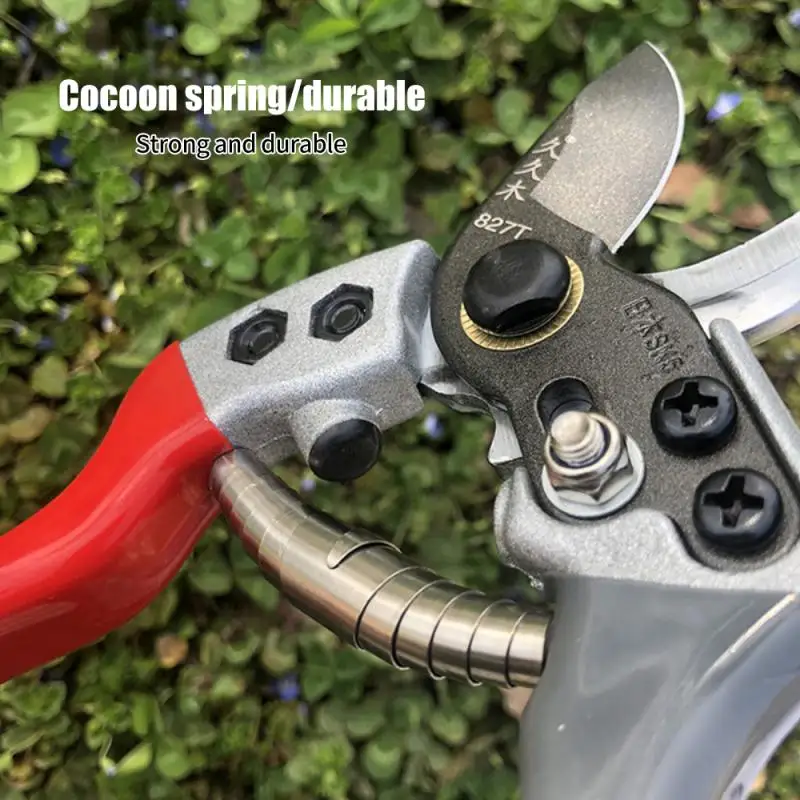 Pruning Shears Spring Silkworm Type Steel Skin Stainless Steel Spring Pruning Shears Gardening