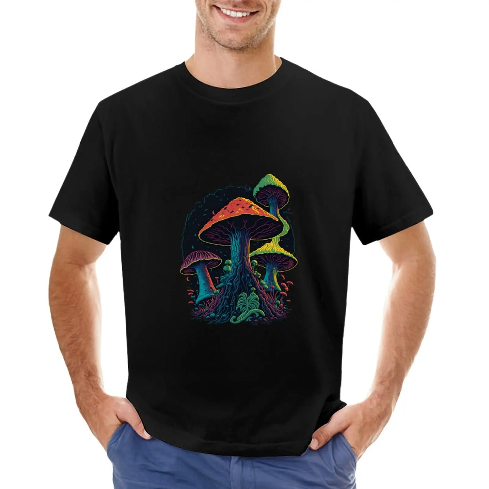 

Colorful Mushroom - A Whimsical Nature-Inspired Design T-Shirt t shirt man custom t shirt tshirts for men