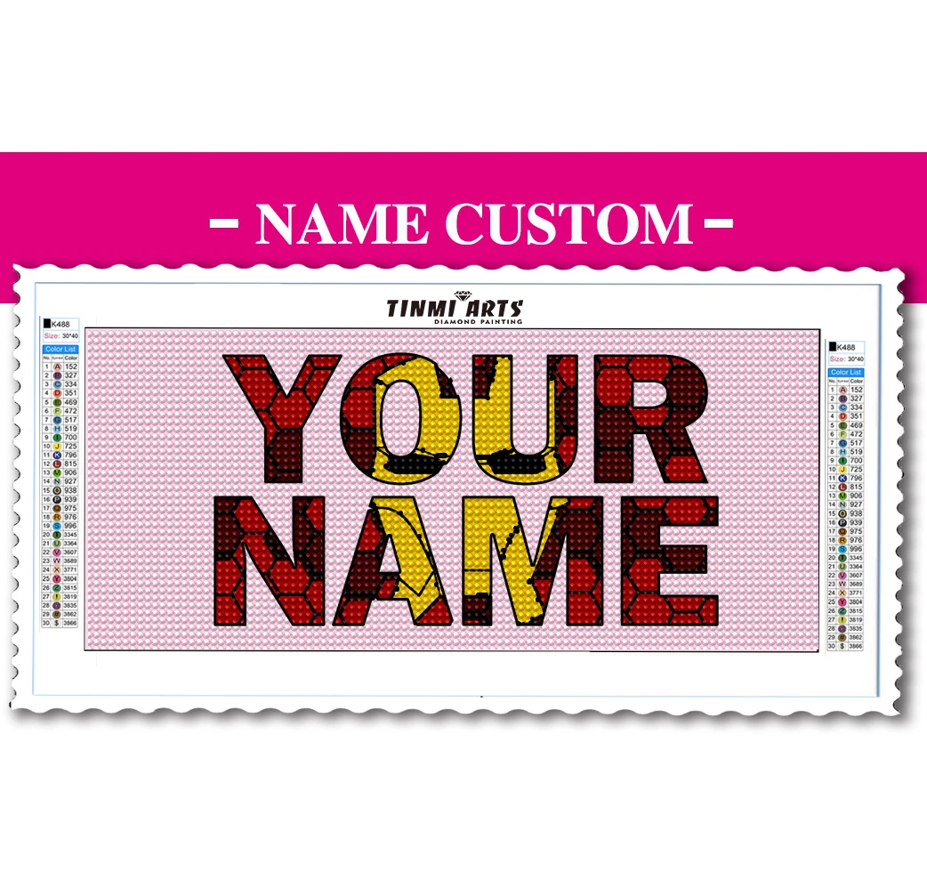 Tinmi Art Diamond painting photo custom DIY Name letter full drill poured glue with AB Velvet canvas | Дом и сад