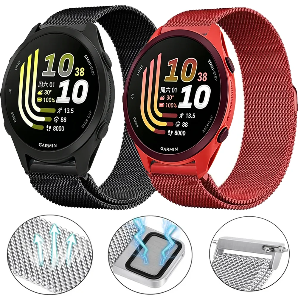 Magnetic Milanese Loop Metal Bracelet Band, 20mm 22mm