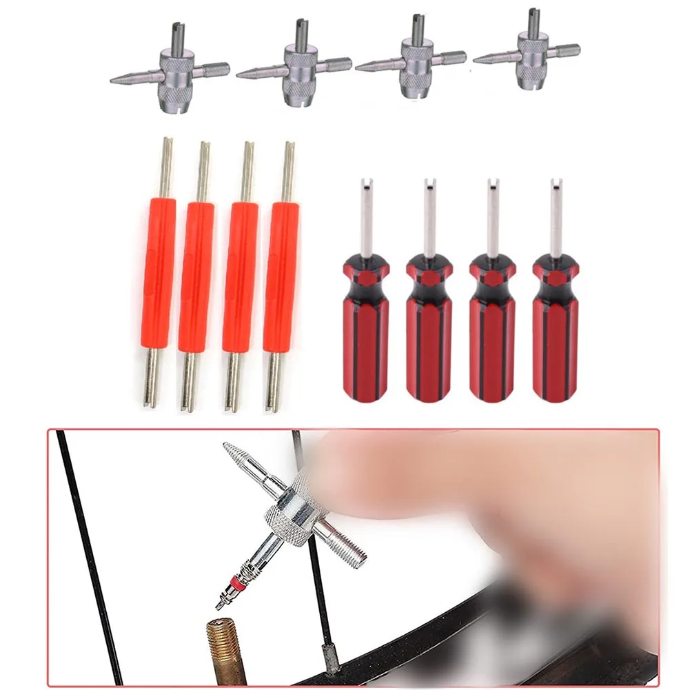 

12pcs Universal Car Tire Valve Stem Removal Tools Valve Core Dual Single Head Tire Repair Tools Auto Care