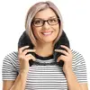Gift Lycra Fabric Fillable Travel Neck Pillow Waterproof Ultra Soft Fuzz Stuffable Neck Carry Portable Travel Bag Pillow 3
