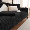 Thickened Plush Sofa Mat Winter Style Anti Slip Black Color Seat Cushion Leather Sofa Special Sofa Cushion Sofa Cover 1