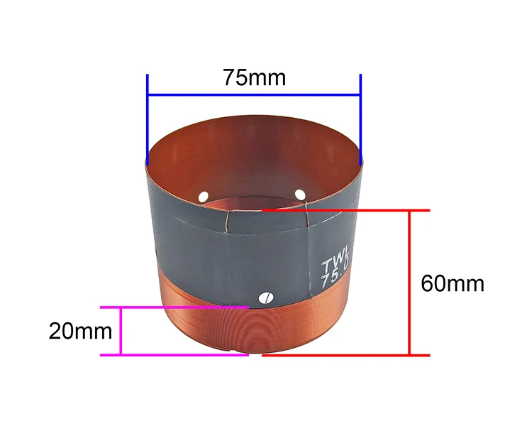 Ghxamp 75mm Bass Schwingspule importiert Glasfaser reinen Kupferdraht Hoch leistung 10 "12" 15 "Horns pule Reparatur zubehör – Detail 2
