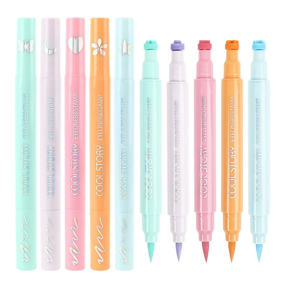 2 In1 Liquid Eyeliner Pencil Water Proof Fast Dry Double-ended Black Seal Eye Liner Pen Make Up for Women Cosmetics 6