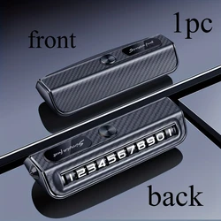 Temporary Parking Number Display Plate for Cars - Stylish In - Car Accessory (Carbon Fiber Pattern)