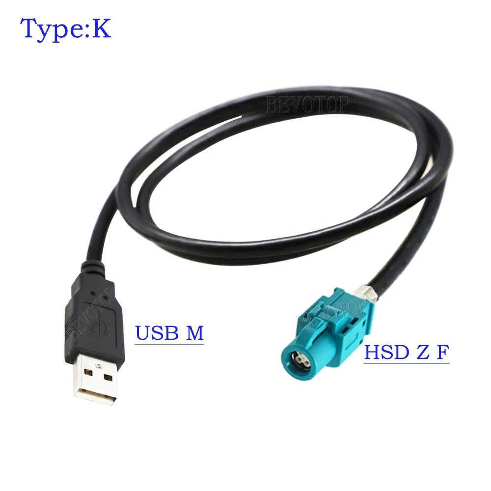 USB Male Plug to 4 Core Blue HSD Code C Female Connector HSD to USB Cable LVDS Cable Car Head Unit Control Screen RCC NAC Cable