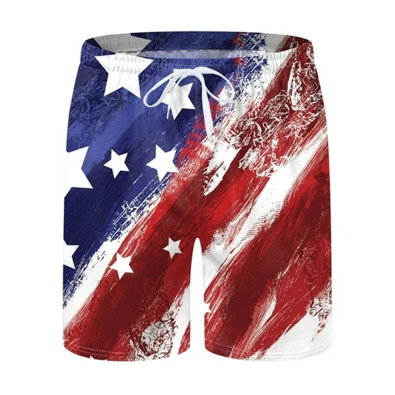 Men's Beach Shorts USA Flag 3d Print Funny Animals Graphic Surfing Board Shorts Casual Summer Holiday Sports Pants Briefs Boys — view 4