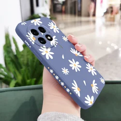 Charming Daisy Liquid Silicone Phone Case Cover - OnePlus 8 (Light Blue)
