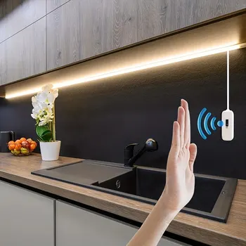 1M DC 5V Night Lights Lamp USB Gesture Sensor Dimmable 60 LEDs/m Strip Lights TV Backlight Kitchen Hand Sweep Waving Tape Diode 1