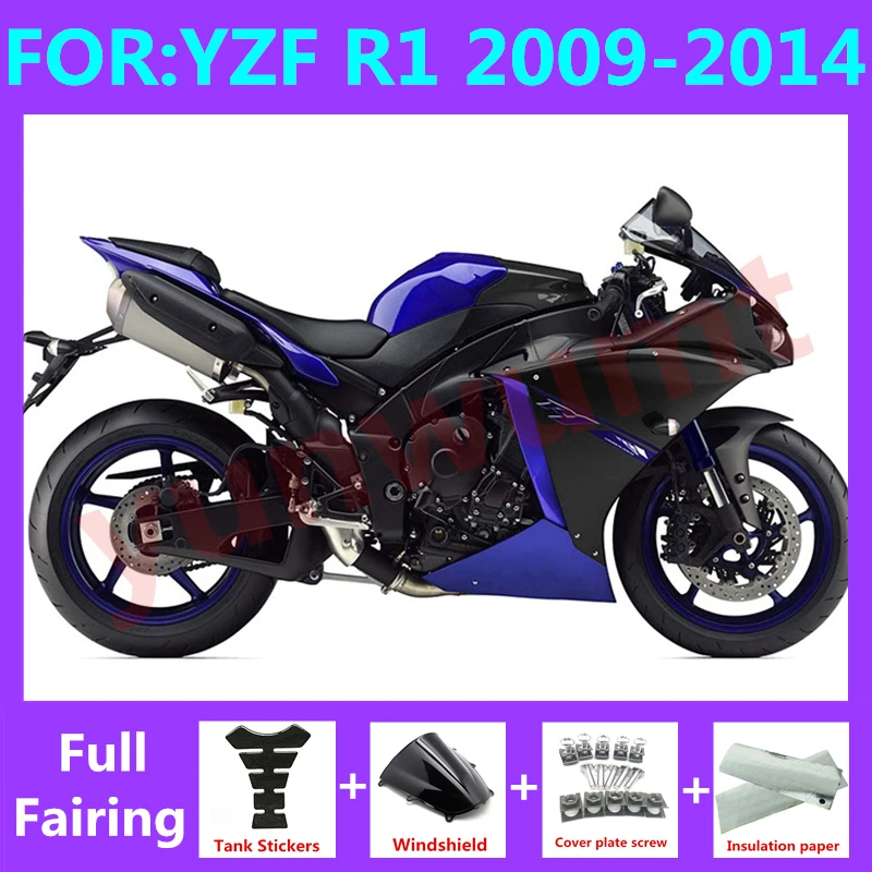 

NEW ABS Motorcycle full Fairing Kit fit For YZF R1 2009 2010 2011 2012 2013 2014 YFZ-R1 Bodywork Fairings kits set blue black