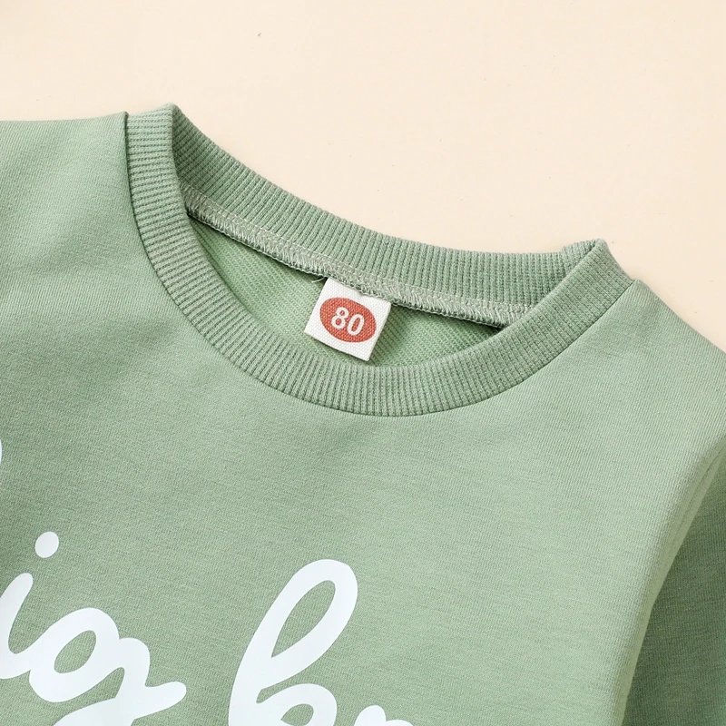 

Toddler Baby Boy Girl Matching Clothes Letter Print Crewneck Sweatshirt Oversized Sweater Fall Outfits