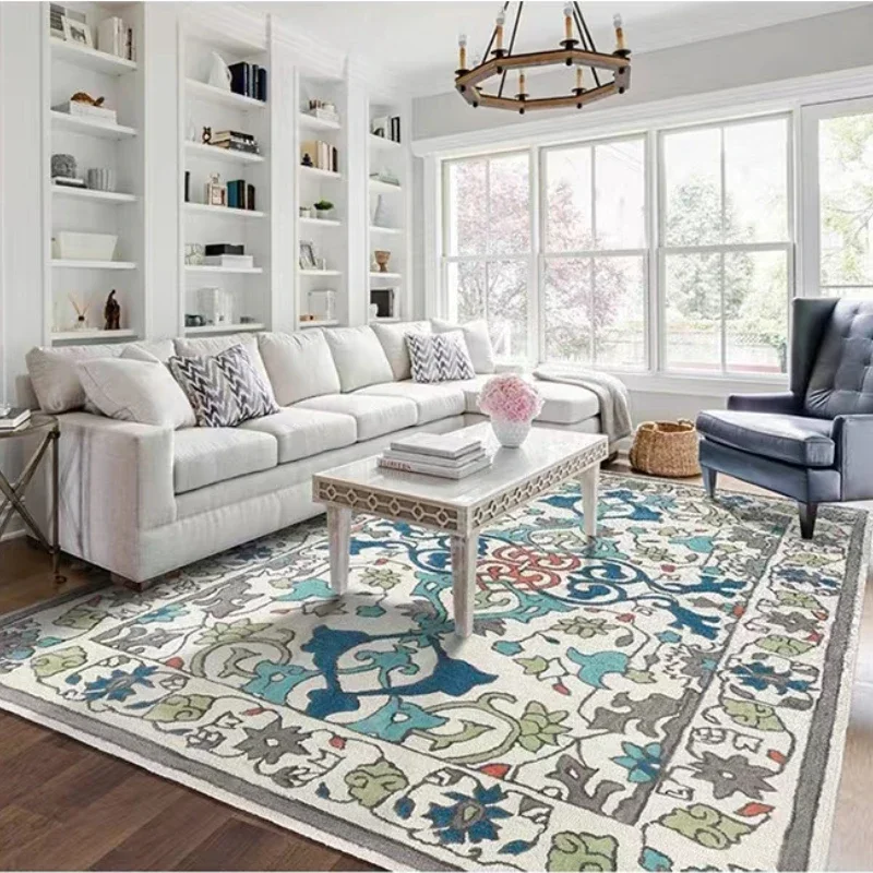 Carpet for Living Room Retro Pastoral Abstract Printed Large Area Bedroom Rug Luxury Bohemian Home Decoration Mat ковер Tapis 러그